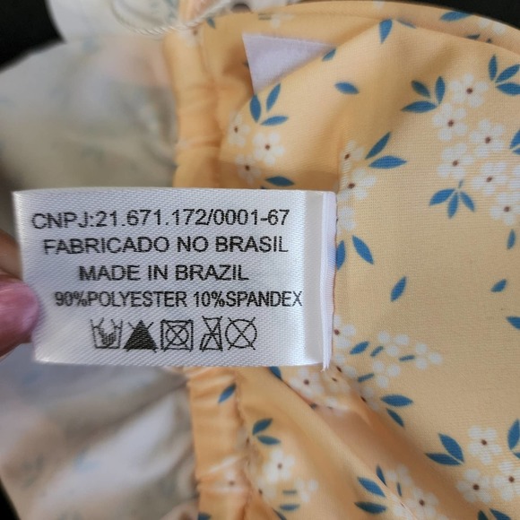 Farago The Label Lucia Triangle Bikini Top in Yellow Floral - NWT - Picture 10 of 12